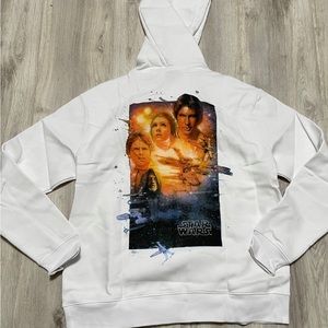 Mens H&M White Star Wars Mens Hoodie Last Hope XXL 2XL New Nwt
